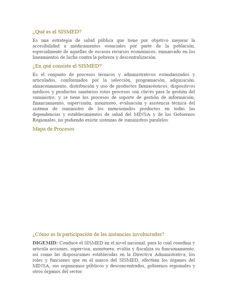 Definición y Función del SISMED | PDF | Monitoreo y evaluación