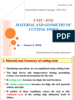 Unit One Material and Geometry of Cutting Tools 2015
