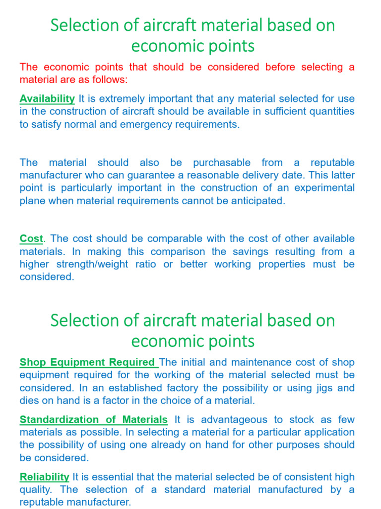 Selection of Aircraft Materials | PDF | Strength Of Materials ...