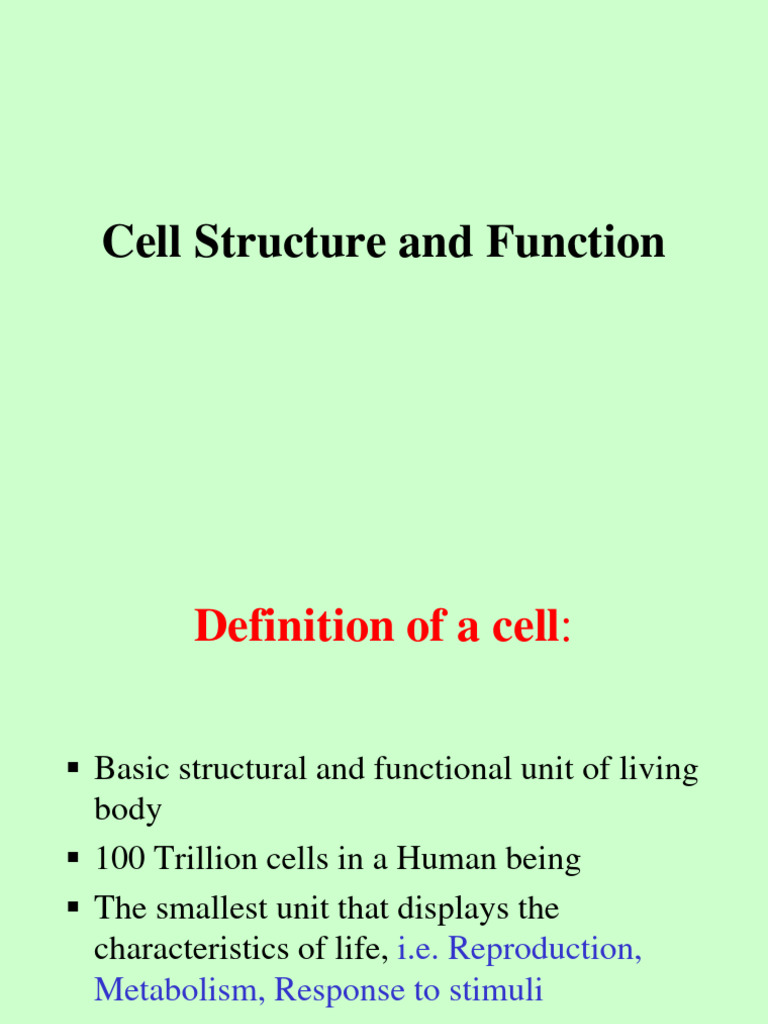 Cell Structure | PDF | Cell Membrane | Cell (Biology)