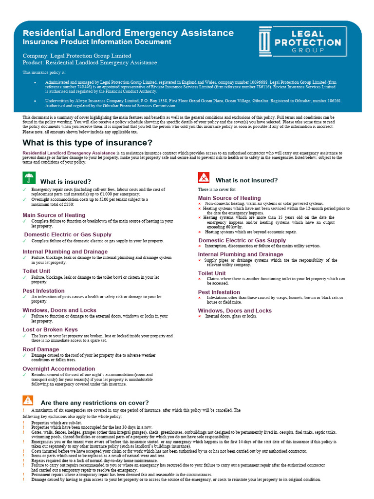 INSERT | PDF | Insurance | Landlord