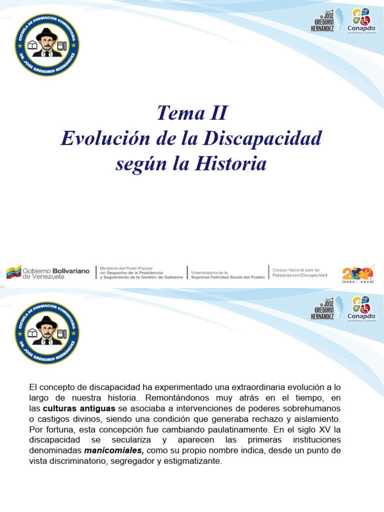 Evolución Histórica de la Discapacidad | PDF | Invalidez | Ciencias del ...