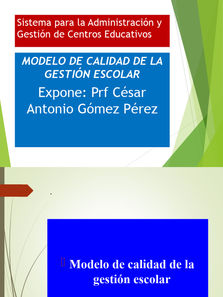 Modelo de Calidad y Gestion Escolar | PDF | Planificación | Evaluación