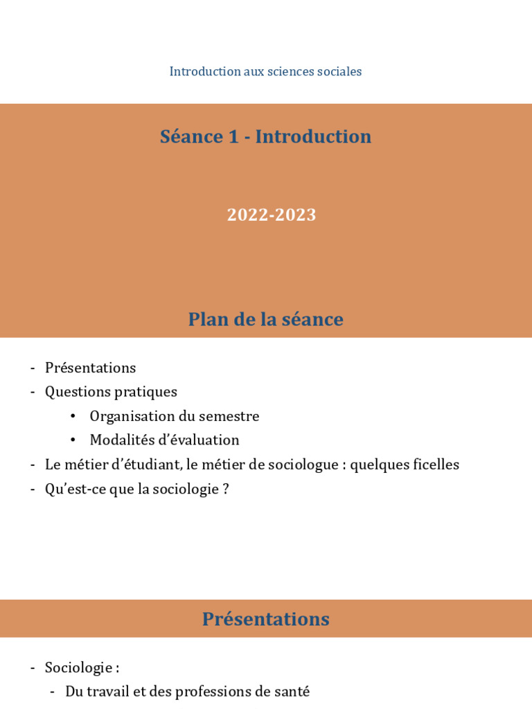 Séance 1 - Introduction | PDF | Sociologie | Science
