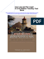 Business Law and The Legal Environment 21st Edition Twomey Test Bank