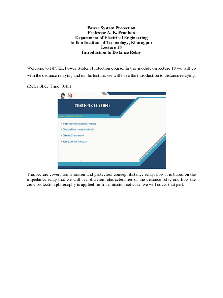 Introduction To Distance Relay Pdf Electrical Impedance Electric