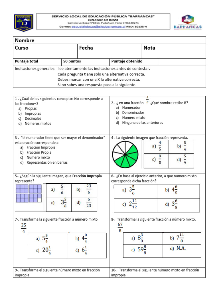 Fracciones Sexto | PDF | Métodos y materiales de enseñanza