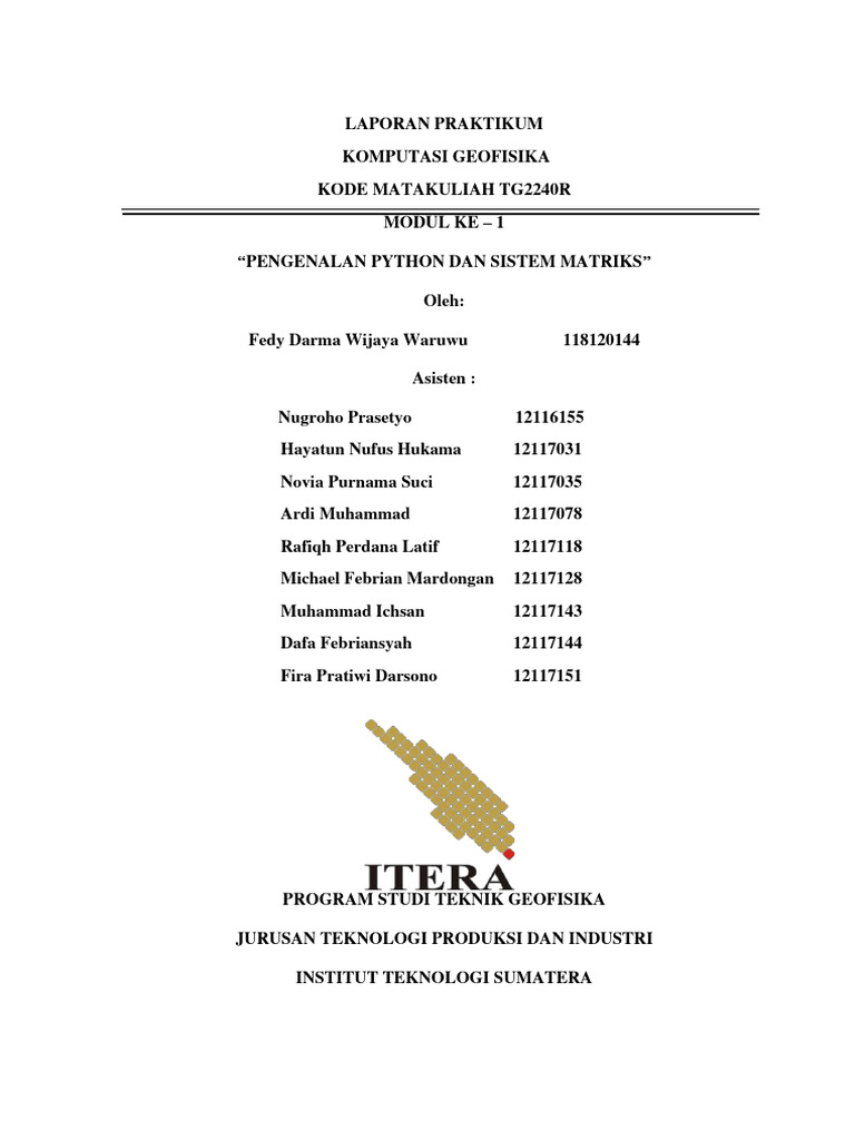 Pengenalan Python Dan Sistem Matriks | PDF