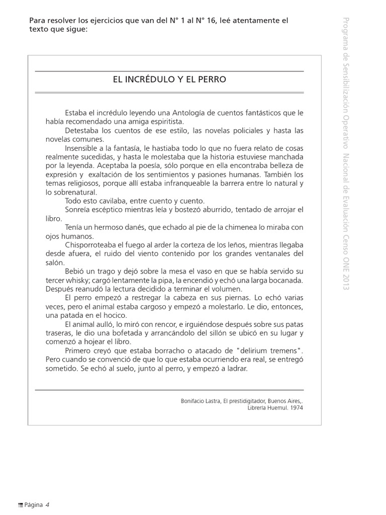 Relato Fantástico: El Incrédulo y el Perro | PDF | Fantasía ...