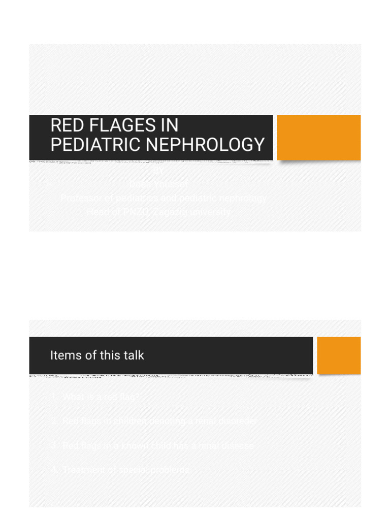 Red Flags in Pedia Nephr PDF Causes Of Death Kidney