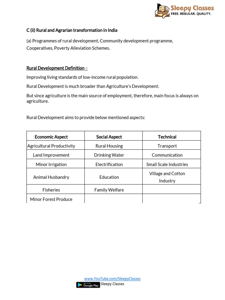 Rural Development and Agrarian Reform in India | PDF | Migrant Worker ...