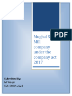 Memorandum & Article of Association of Mughal Steel Mill