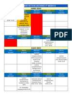 IV° Medio B - Calendario Evaluaciones 2°T