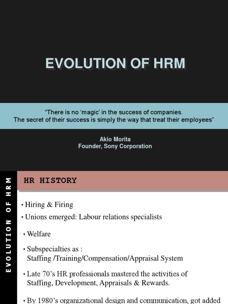 Evolution of HRM | PDF