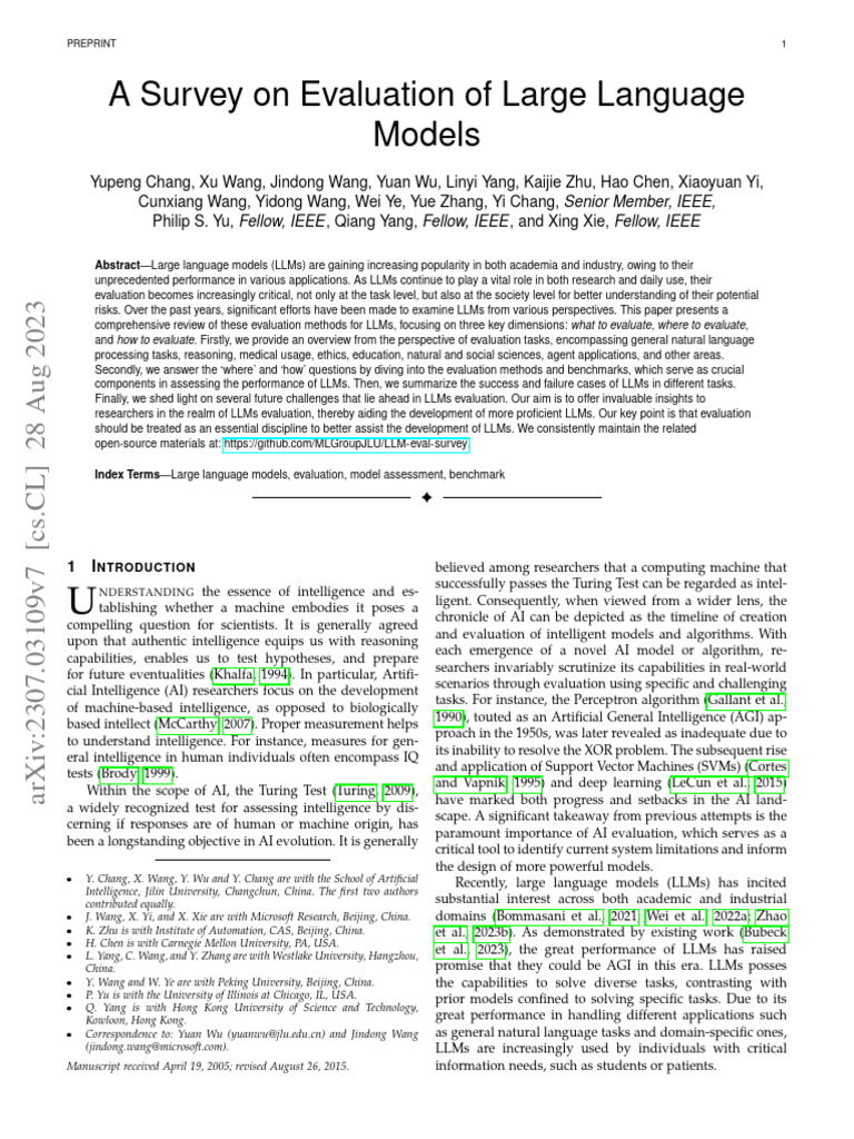 Evaluation of Large Language Models | PDF | Cross Validation ...