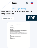 Demand Letter For Payment of Unpaid Rent - DeMAND LETTER January 13, 2022 JUAN DELA CRUZ PH2 B10 L5, - StuDocu