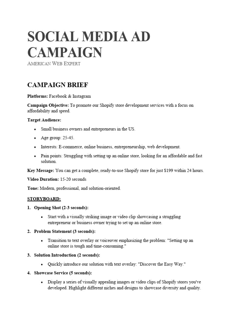 Social Media Ad Campaign - Shopify | PDF | Social Media | Popular ...