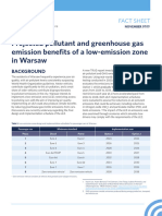 Fact Sheet - Projected Pollutant and Greenhouse Gas Emission Benefits of A Low-Emission Zone in Warsaw