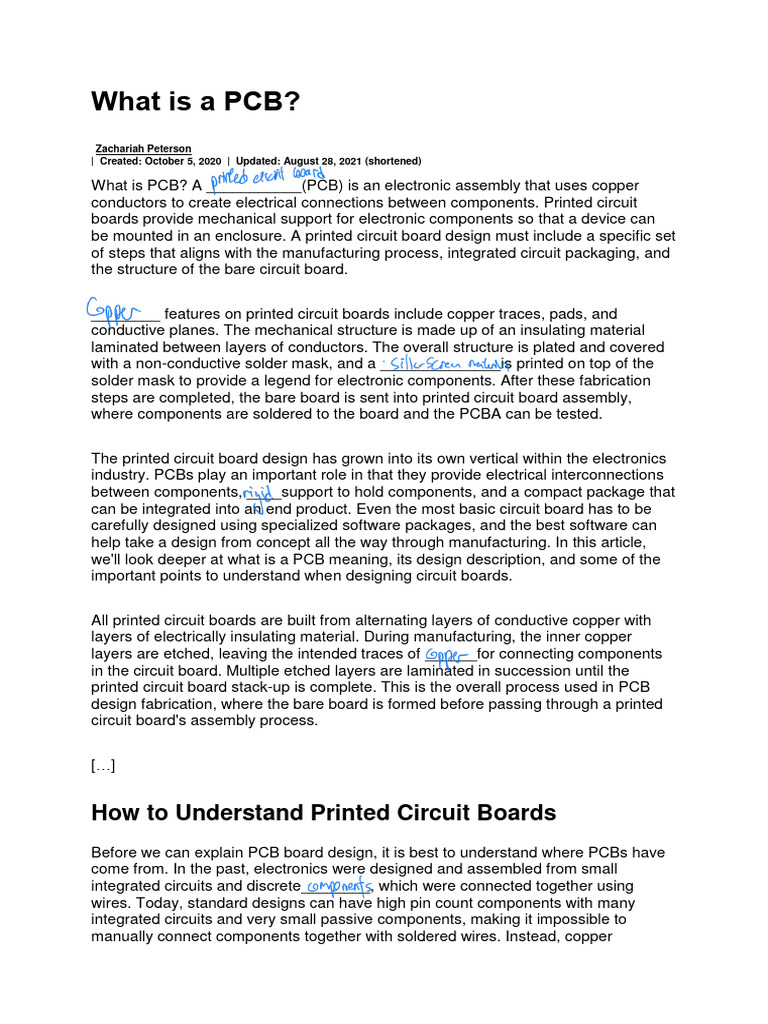 What Is A PCB | PDF | Printed Circuit Board | Information And