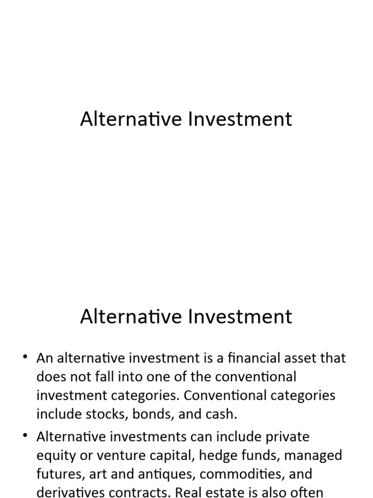 Alternative Investment PDF Investing Stocks