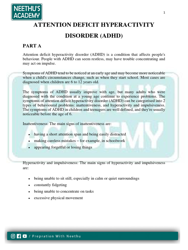ADHD NEW ACADEMY 3 Updated | PDF | Attention Deficit Hyperactivity ...