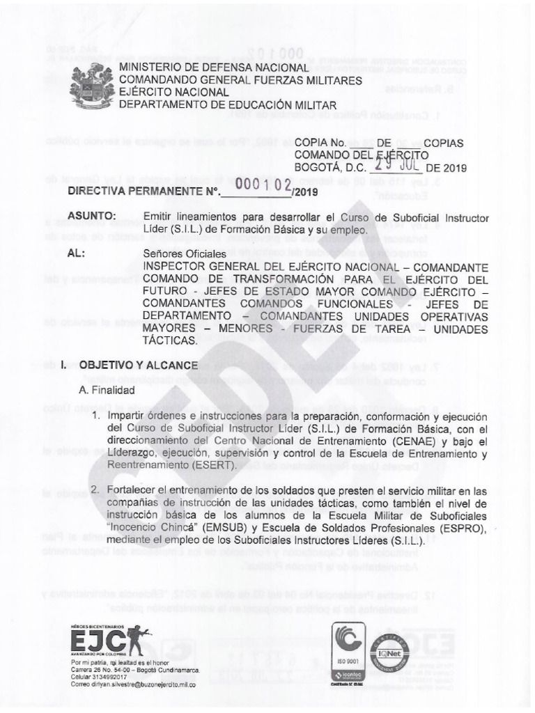 Directiva Sil 000102-1 | PDF