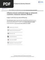 Influence of Price and Brand Image On Restaurant Customers Restaurant Selection Attribute