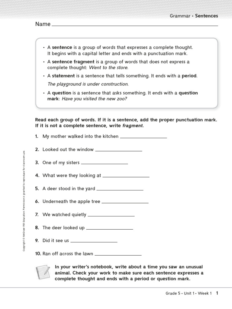 Sentence 1 | PDF | Grammar | Language Mechanics