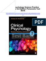 Clinical Psychology Science Practice and Culture 3rd Edition Pomerantz Test Bank