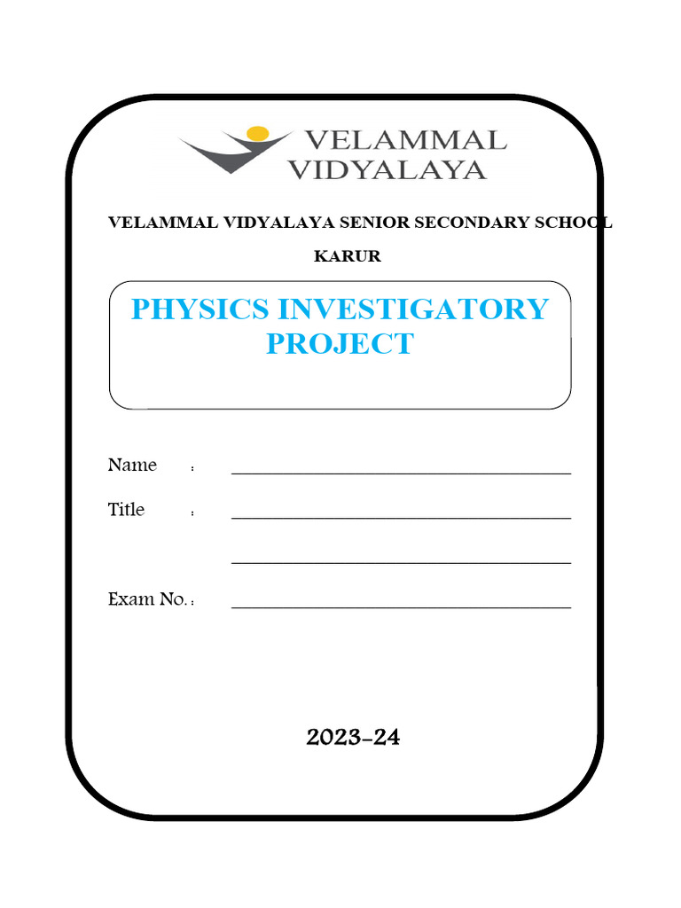 Class 12 Physics Project Front Page | PDF | Gratitude
