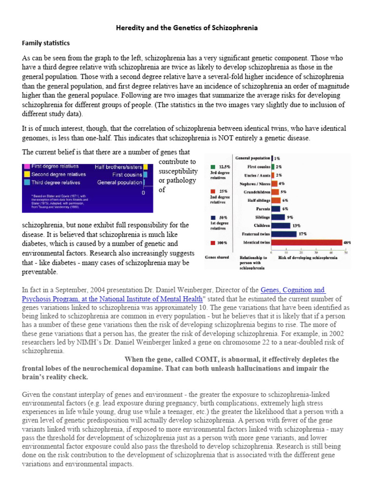 Heredity and the genetics of schizophrenia pdf schizophrenia gene