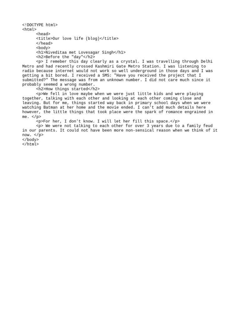 Our Love Story | PDF