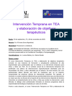 Intervencion Temprana en TEA y Elaboracion de Objetivos Terapeuticos 1