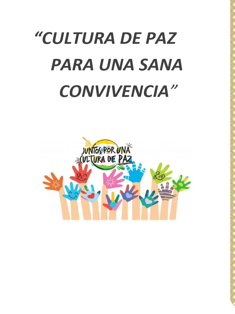 Cultura de Paz y Convivencia Escolar | PDF | Paz | Tolerancia