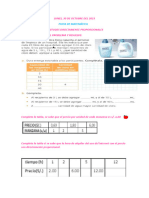 Ficha de Matematica Magnitudes Directamente Proporcionales