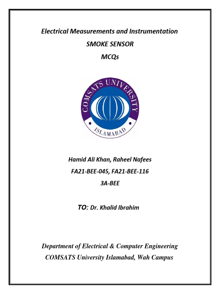 EMI Smoke Sensor Mcqs PDF