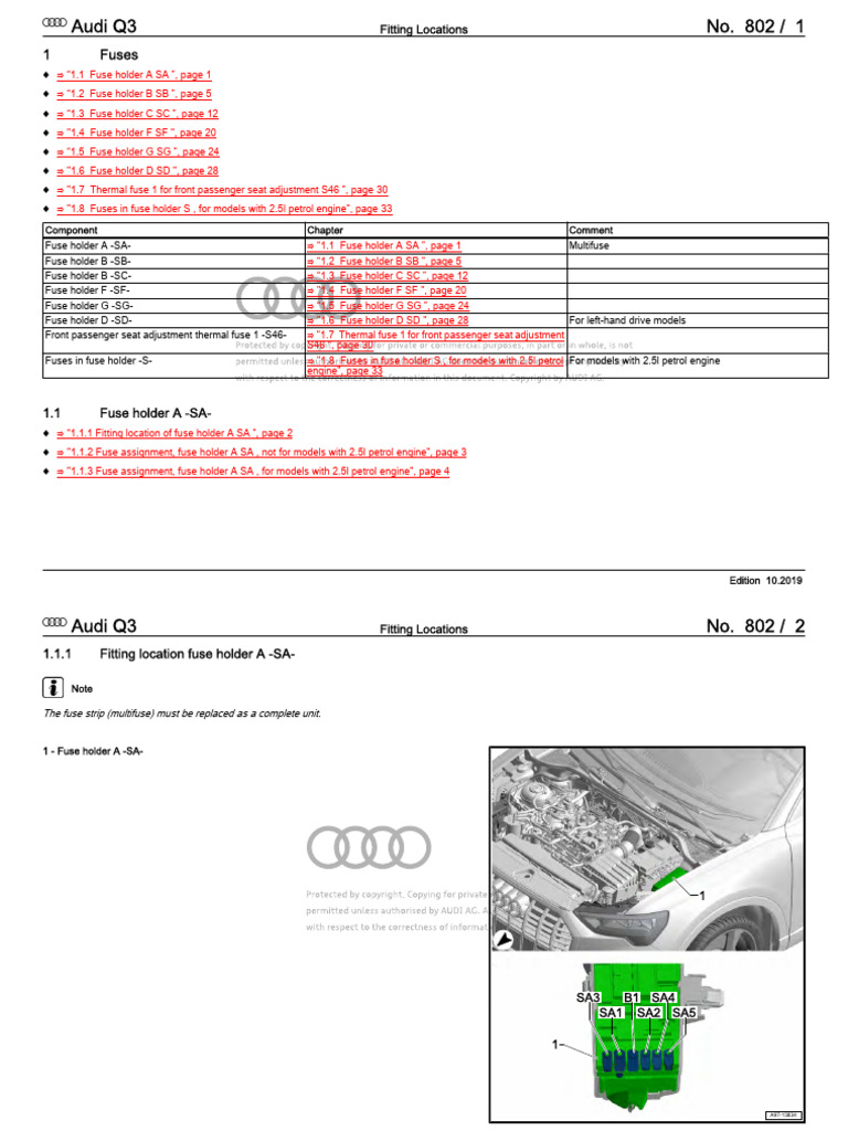 audi q3 cigarette lighter fuse location 2019 Audi Q3 2011-2017 Fuse Box