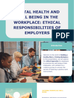 Mental Health and Well Being in The Workplace: Ethical Responsibilities of Employers