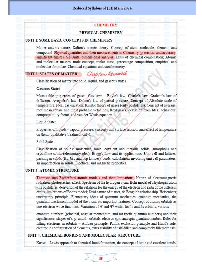 Reduced syllabus of jee main 2024 chemistry 1698910649896 pdf
