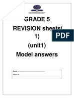 G5 - Revision Sheet (Unit 1) - Model Answers