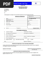 Degree Form