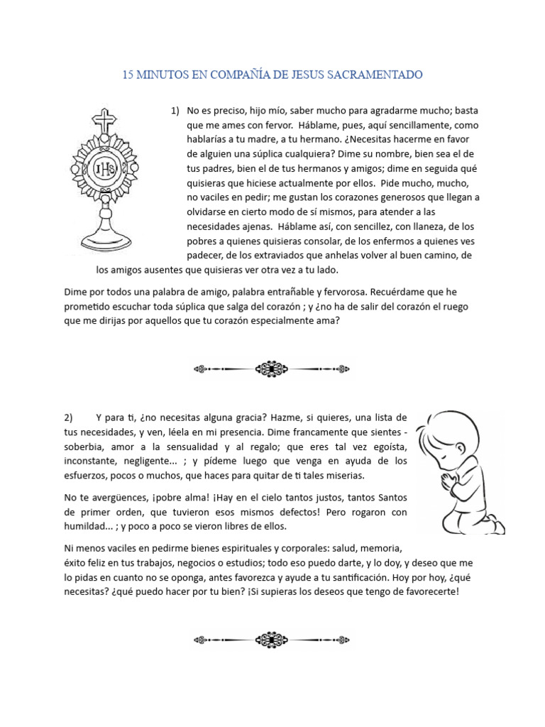 15 Minutos con Jesús Sacramentado | PDF | Creencia religiosa y doctrina