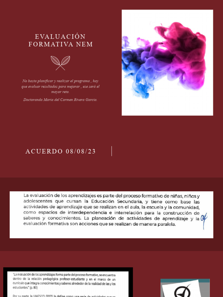 Evaluación Formativa NEM en Comunidades | PDF | Evaluación