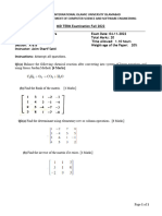 Midterm Exam Question Paper Linear Algebra Fall-2022