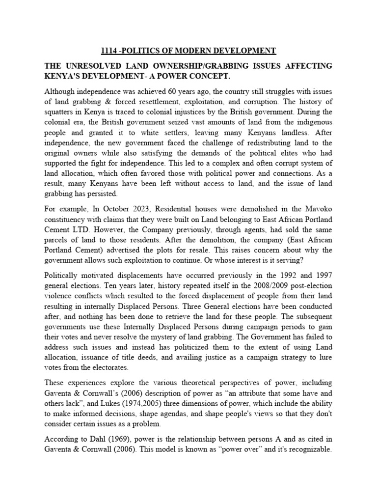 Power Essay | PDF | Kenya | Economies