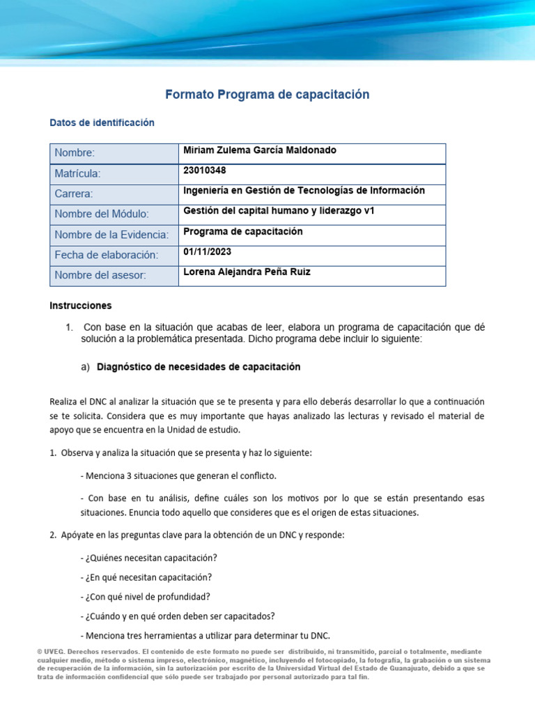 Programa de Capacitación en Liderazgo | PDF | Estilo apa | Información