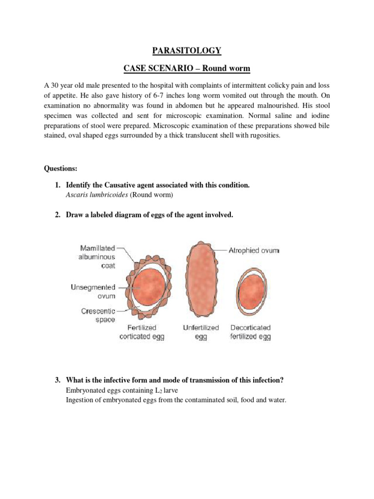 Case Scenario Parasitology Pdf Medical Specialties Clinical Medicine
