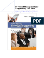 Contemporary Project Management 2nd Edition Kloppenborg Test Bank