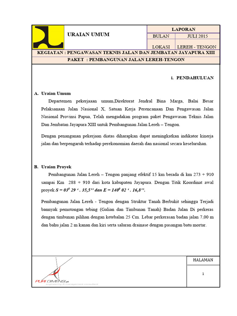 05 Uraian Proyek | PDF