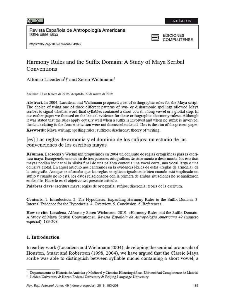 Harmony Rules and The Suffix Domain A ST | Descargar gratis PDF ...